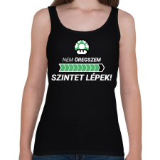 PRINTFASHION Nem öregszem! Szintet lépek! - Női atléta - Fekete női trikó