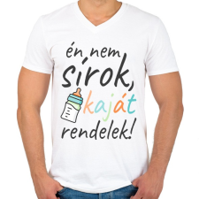 PRINTFASHION Nem sírok - Férfi V-nyakú póló - Fehér férfi póló