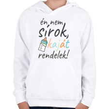 PRINTFASHION Nem sírok - Gyerek kapucnis pulóver - Fehér gyerek pulóver, kardigán