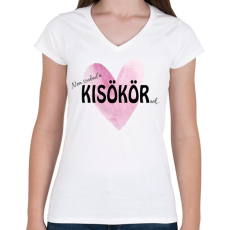 PRINTFASHION Nem szabad a Kisökörnek... - Női V-nyakú póló - Fehér