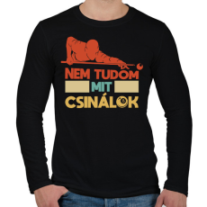PRINTFASHION Nem tudom - Biliárd - Férfi hosszú ujjú póló - Fekete