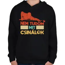 PRINTFASHION Nem tudom - Biliárd - Gyerek kapucnis pulóver - Fekete gyerek pulóver, kardigán