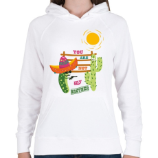 PRINTFASHION Nem vagy a testvérem! - Női kapucnis pulóver - Fehér