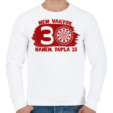 PRINTFASHION Nem vagyok 30 hanem dupla 15 - Egyedi számokkal - Férfi pulóver - Fehér