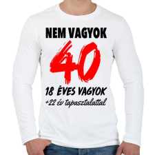 PRINTFASHION Nem vagyok 40! - Férfi hosszú ujjú póló - Fehér férfi póló
