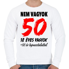 PRINTFASHION Nem vagyok 50! - Férfi pulóver - Fehér