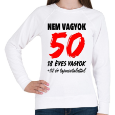 PRINTFASHION Nem vagyok 50! - Női pulóver - Fehér női pulóver, kardigán