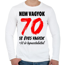 PRINTFASHION Nem vagyok 70! - Férfi hosszú ujjú póló - Fehér férfi póló
