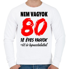 PRINTFASHION Nem vagyok 80! - Férfi pulóver - Fehér férfi pulóver, kardigán