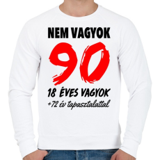 PRINTFASHION Nem vagyok 90! - Férfi pulóver - Fehér