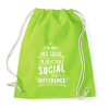PRINTFASHION Nem vagyok antiszociális - Sportzsák, Tornazsák - Limezöld