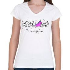 PRINTFASHION Nem vagyok átlagos - Női V-nyakú póló - Fehér