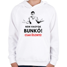 PRINTFASHION nem vagyok bunkó! - Gyerek kapucnis pulóver - Fehér gyerek pulóver, kardigán