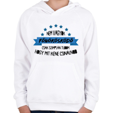 PRINTFASHION Nem vagyok főnökösködő - Gyerek kapucnis pulóver - Fehér