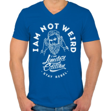 PRINTFASHION Nem vagyok furcsa - Férfi V-nyakú póló - Királykék férfi póló