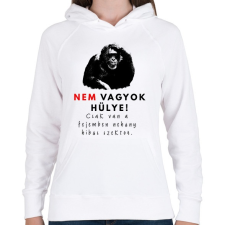 PRINTFASHION nem vagyok hülye - Női kapucnis pulóver - Fehér női pulóver, kardigán