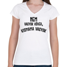 PRINTFASHION Nem vagyok kövér, terhes vagyok - Fekete - Női V-nyakú póló - Fehér