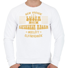 PRINTFASHION Nem vagyok lusta - Férfi pulóver - Fehér férfi pulóver, kardigán