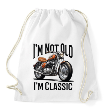 PRINTFASHION Nem  vagyok öreg, csak klasszikus - Sportzsák, Tornazsák - Fehér tornazsák