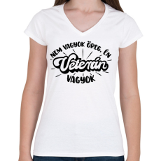 PRINTFASHION Nem vagyok öreg, én VETERÁN vagyok - Női V-nyakú póló - Fehér