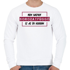 PRINTFASHION Nem vagyok sorozatfüggő - Férfi pulóver - Fehér férfi pulóver, kardigán