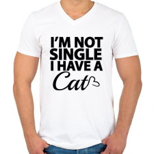 PRINTFASHION Nem vagyok szingli - Férfi V-nyakú póló - Fehér férfi póló