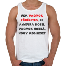PRINTFASHION Nem vagyok tökéletes, de... - Férfi atléta - Fehér