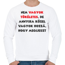 PRINTFASHION Nem vagyok tökéletes, de... - Férfi pulóver - Fehér férfi pulóver, kardigán