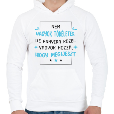 PRINTFASHION Nem vagyok tökéletes - Férfi kapucnis pulóver - Fehér férfi pulóver, kardigán