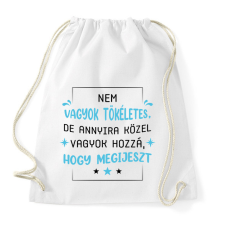 PRINTFASHION Nem vagyok tökéletes - Sportzsák, Tornazsák - Fehér tornazsák