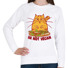 PRINTFASHION Nem vagyok vegán - Női pulóver - Fehér női pulóver, kardigán