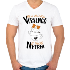 PRINTFASHION Nem vagyok versengő de imádok nyerni - Férfi V-nyakú póló - Fehér