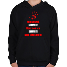 PRINTFASHION Nem veszek semmit - Gyerek kapucnis pulóver - Fekete gyerek pulóver, kardigán