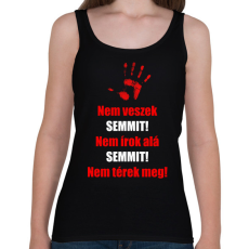 PRINTFASHION Nem veszek semmit - Női atléta - Fekete