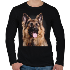 PRINTFASHION Német juhász  - Férfi hosszú ujjú póló - Fekete