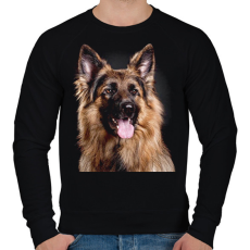 PRINTFASHION Német juhász  - Férfi pulóver - Fekete