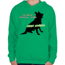 PRINTFASHION Német juhász - Gyerek kapucnis pulóver - Zöld