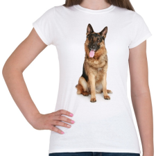 PRINTFASHION Német juhász kutyás póló - Női póló - Fehér női póló