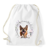 PRINTFASHION német juhász virágokkal - Sportzsák, Tornazsák - Fehér