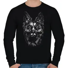 PRINTFASHION Németjuhász - Férfi pulóver - Fekete