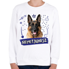 PRINTFASHION Németjuhász firka - Gyerek pulóver - Fehér