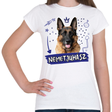PRINTFASHION Németjuhász firka - Női póló - Fehér női póló