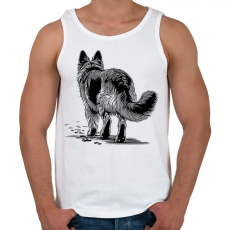 PRINTFASHION Németjuhász / Kutya / Kutyás rajz - Férfi atléta - Fehér