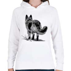 PRINTFASHION Németjuhász / Kutya / Kutyás rajz - Női kapucnis pulóver - Fehér