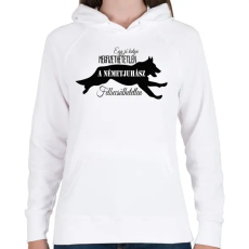 PRINTFASHION németjuhász - Női kapucnis pulóver - Fehér