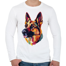 PRINTFASHION Németjuhász Portré - Férfi hosszú ujjú póló - Fehér férfi póló