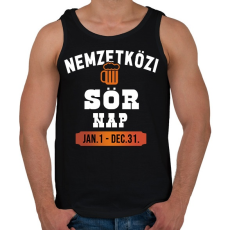 PRINTFASHION Nemzetközi sörnap - Fehér - Férfi atléta - Fekete