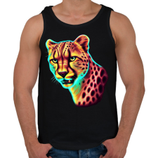 PRINTFASHION Neon gepárd  - Férfi atléta - Fekete atléta, trikó