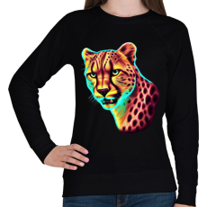 PRINTFASHION Neon gepárd  - Női pulóver - Fekete