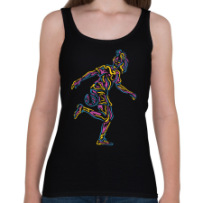 PRINTFASHION Neon női focista - Női atléta - Fekete női trikó